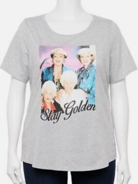 NWOT PLUS Size Golden Girls Stay Golden Silver and Big Graphic T-shirt - Size 2X